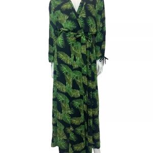 ISO Green Print Maxi Dress